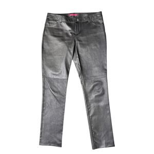 Alice + Olivia Black Leather Pants Low Rise 100% Leather Approx Size 8